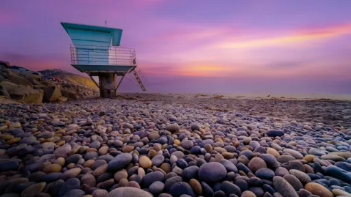 San Diego beach with rocks